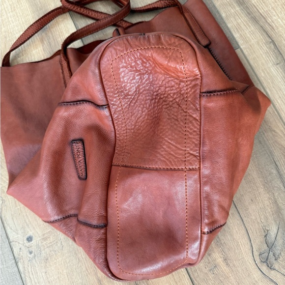 MARTA PONTI Slouchy LeatherTote Bag Crossbody with insert - Picture 12 of 13